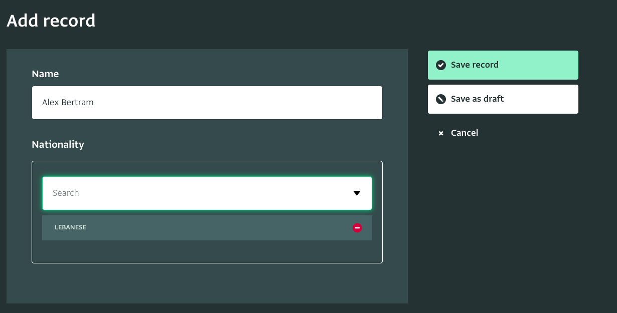 Multiple Selection field