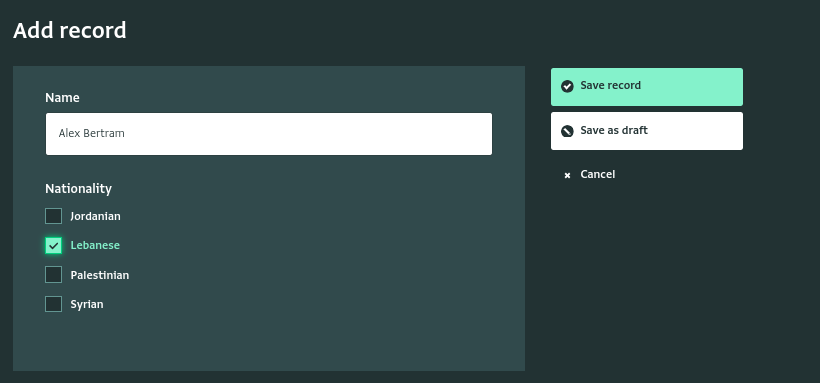 Multiple Selection field